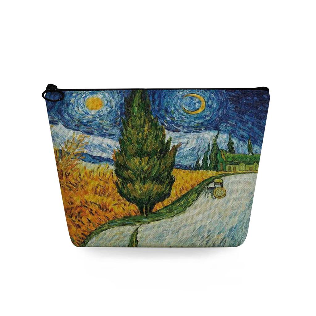 Women Oil Painting Print Cosmetic Bag Toiletries Organize Travel Storage Case 6861