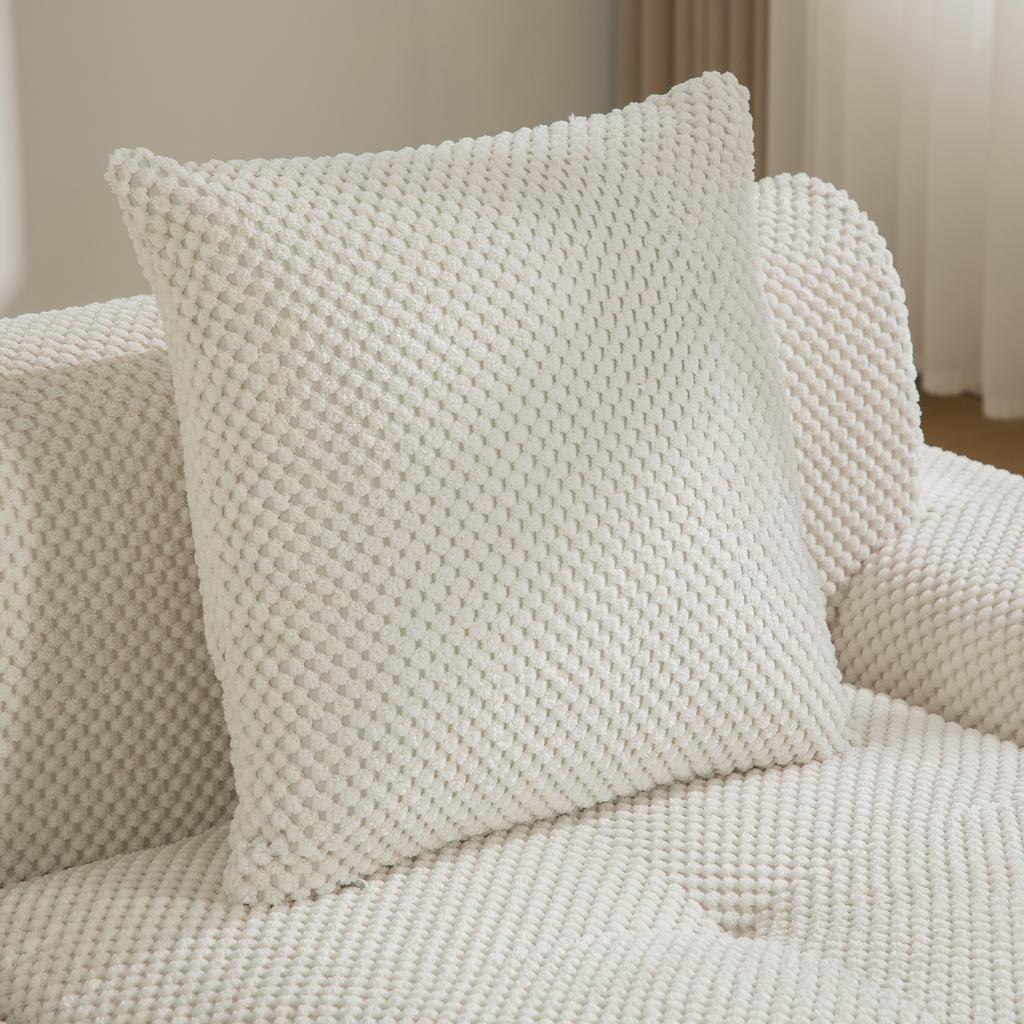 Modular compression sofa made of chenille fabric, filled with 30D high-elasticity foam. Easy to move, non-slip bottom, ideal for living room.-Beige