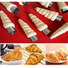 10pcs Stainless Steel Cake Tool Set Croissant Mold Pancake Tube Cone Shaped Baking Mold Kitchen Dessert Tool Cake Bread Mold
