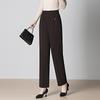 Women's High-Waist Loose Straight-Leg Pants for Elderly - Spring/Autumn Casual Wear