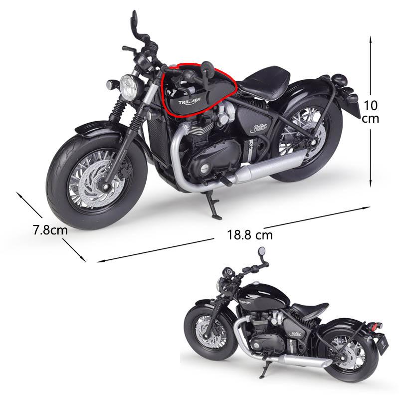 Welly Modello di Moto Miniatura in Lega Triumph Bonneville Bobber Scala 1/12 Giocattolo Simulazione Metallo Diecast Giocattolo per Bambini Moto Regalo