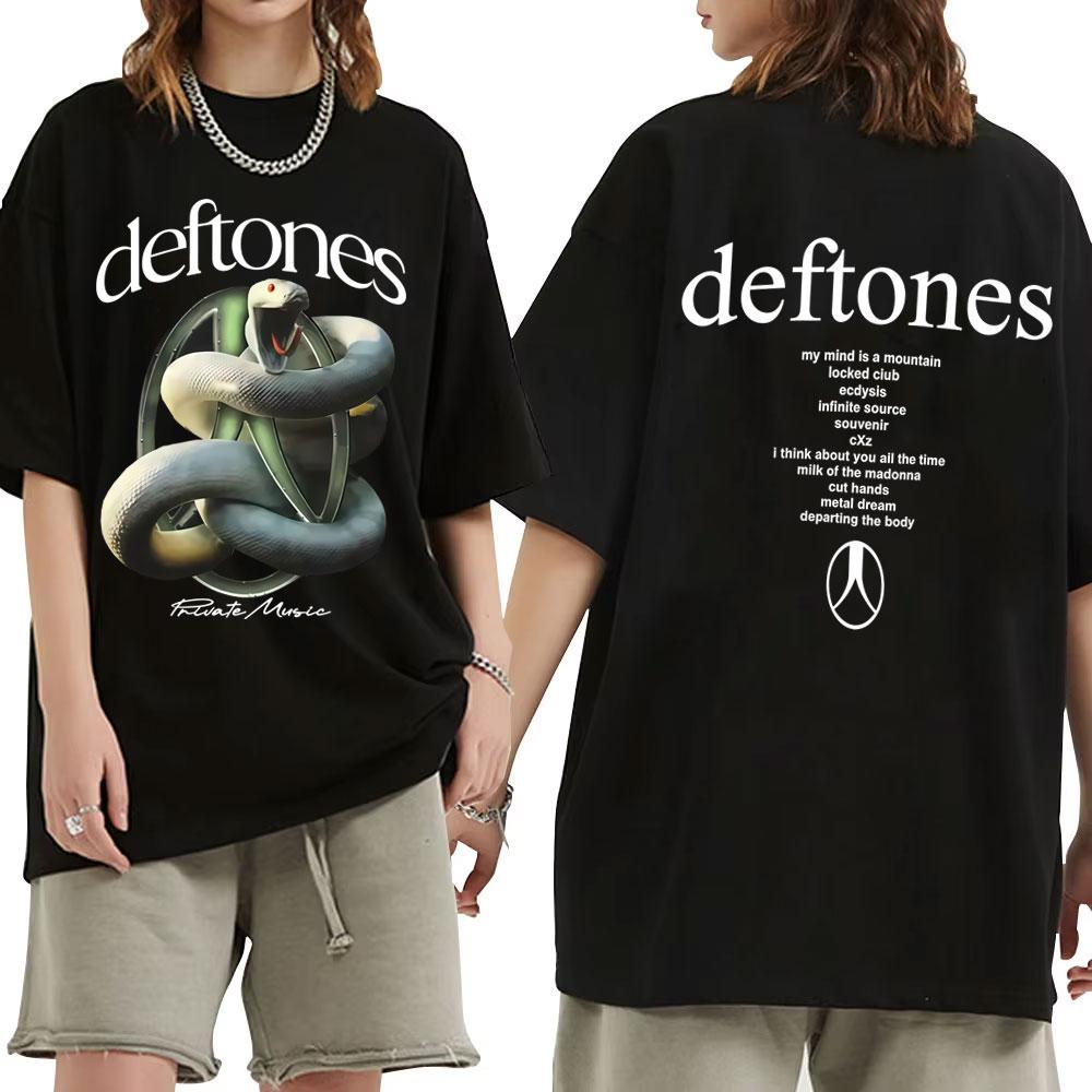 Rock Band Deftones Private Music Snake Graphic Tshirt Unisex Women Vintage Casual Soft Cotton T Shirts Unisex Fashion Streetwear