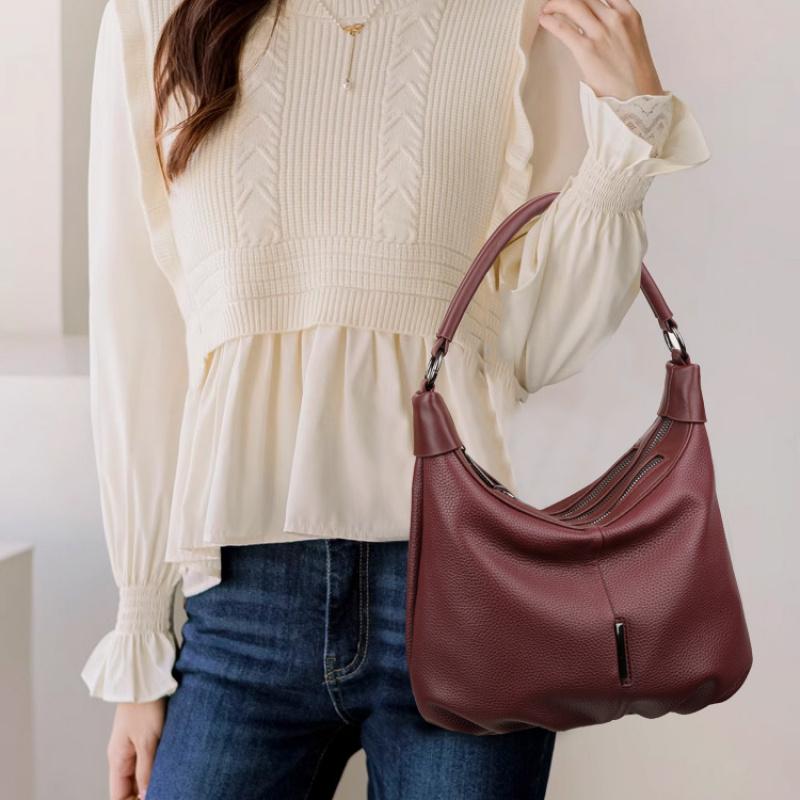 Women PU Leather Hobo Shoulder Bag Adjustable Crossbody Strap Soft Casual Handbag Large Capacity Daily Shopping Work Fashion Ladies Sling Bags