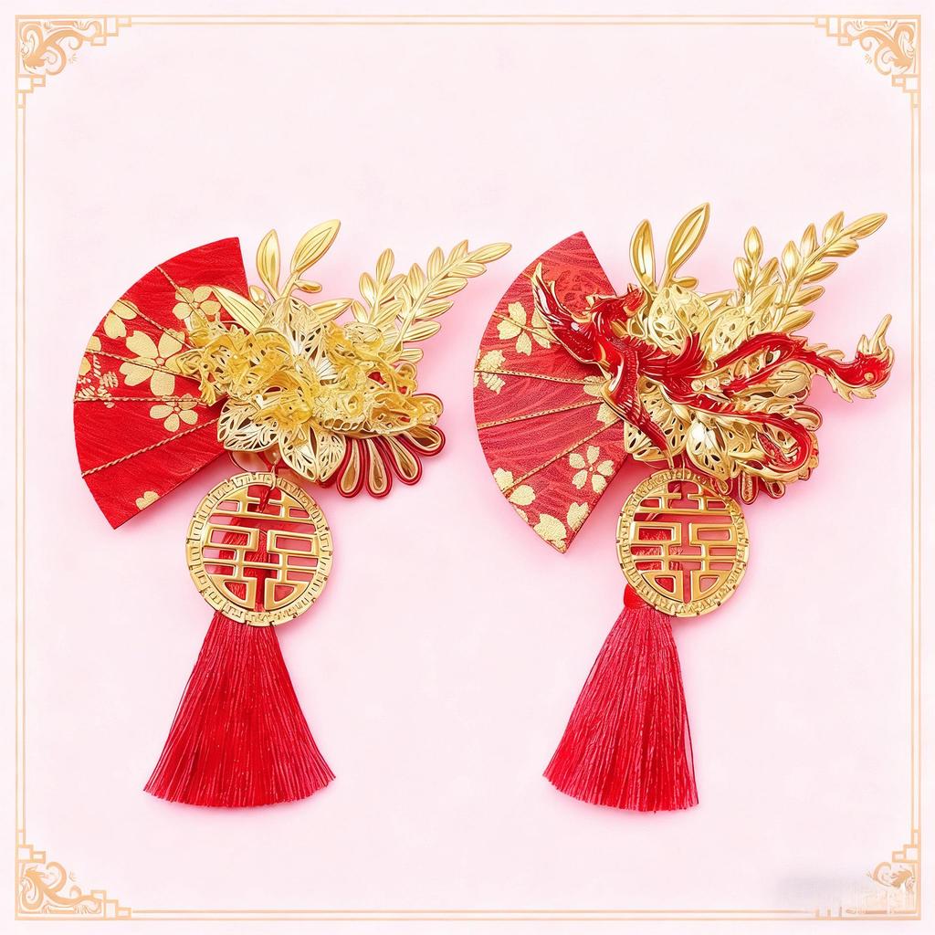 Dragon Phoenix Wedding Boutonniere & Bouquet Set for Groom and Bride - Elegant Full Set