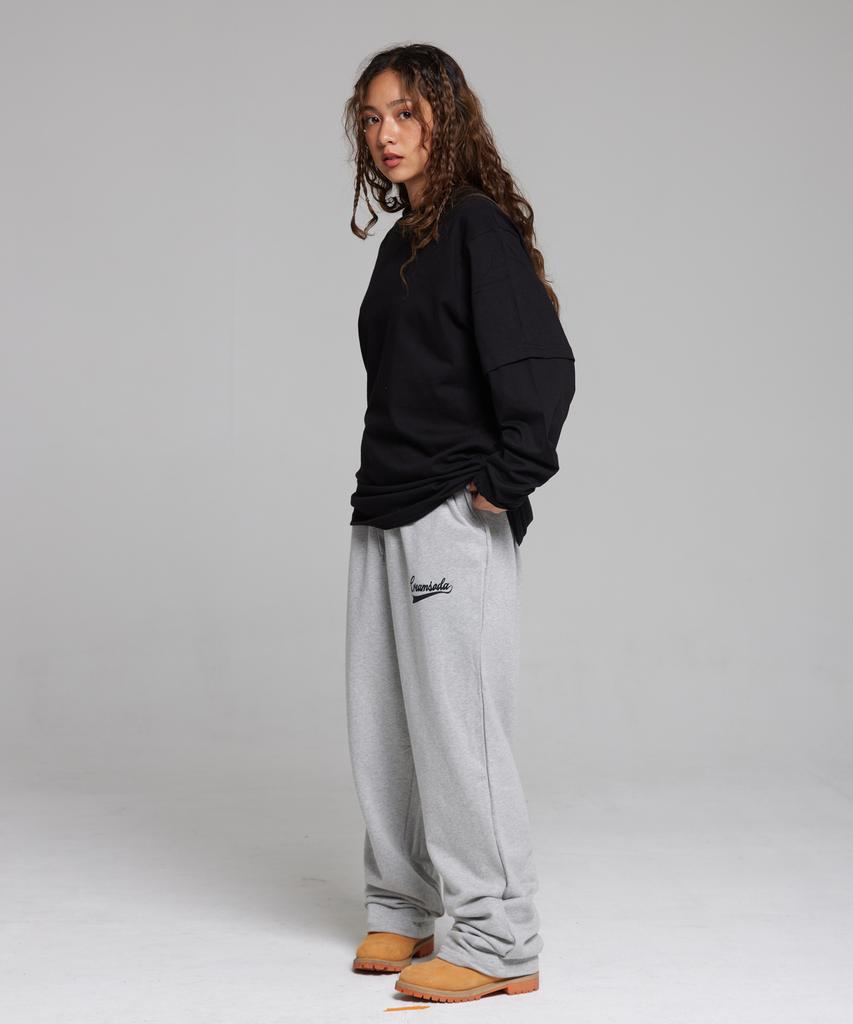 CREAM SODA LAB Authentic Logo Carpenter Bermuda Sweat Wide Pants Grey