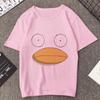 Gintama Samurai Gintoki Washed Cotton T‑shirt Unisex Teen Gothic Vintage Korean Fashion Short Sleeve Streetwear Casual Tops