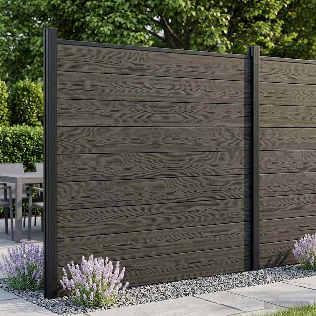 WPC and Aluminum Fence Panel Black
