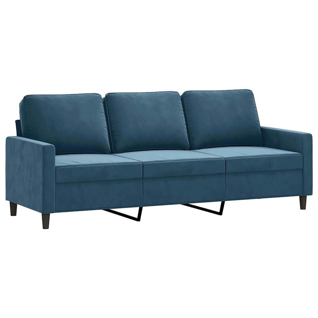 3 Seater Sofa Blue 180 Cm Velvet