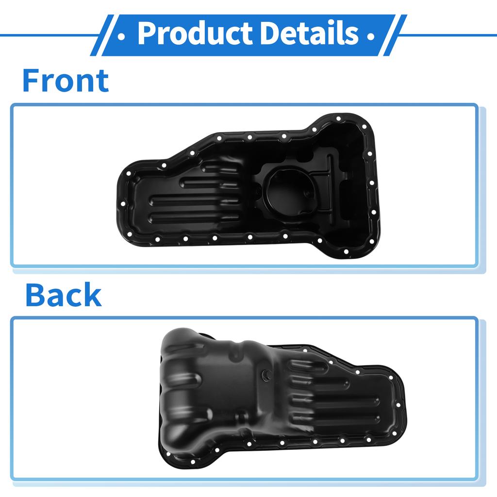 X Autohaux 1 Pc No.121020C020 Engine Oil Pan for Toyota Hilux 2015 Steel Black