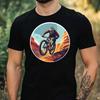 Men's T-Shirt Mountain Biker Motif Cotton Size XS To 5XL