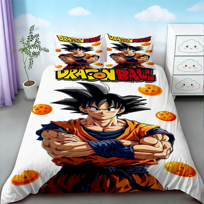 Kids Goku Duvet Cover Dragon Ball Bedding Set Soft And Comfortable For Bedroom Home Decor Queen King Size Boys Gifts