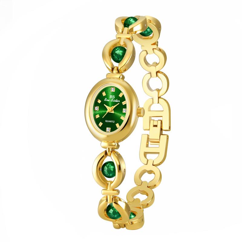 

V61 Досуг и Мода Женские часы Зеленый Нефрит Нефрит Кристалл Браслет Часы Легкая Роскошь Часы Подарочные часы для женщины