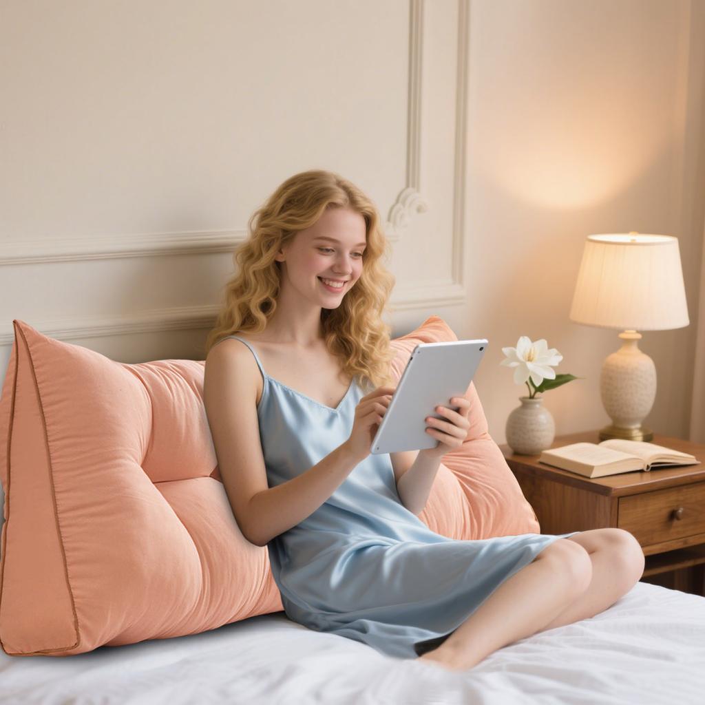 Headboard Pillow For Single Twin Bed,Reading Pillow Large Bedside Backrest Back Support Cushion For Sitting In Bed Lumbar Support Bolster