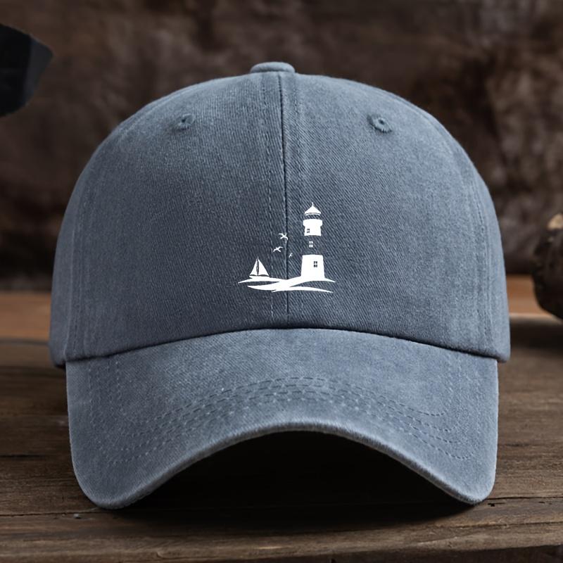 Seagull Sailboat Print Baseball Hat Unisex Outdoor Fashion Versatile Peaked Cap Trend
