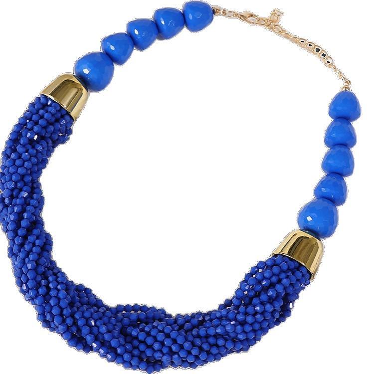 Bohemian Vintage Ethnic Statement Beaded Woven Layered 3-Piece Necklace Jewelry Set for Women