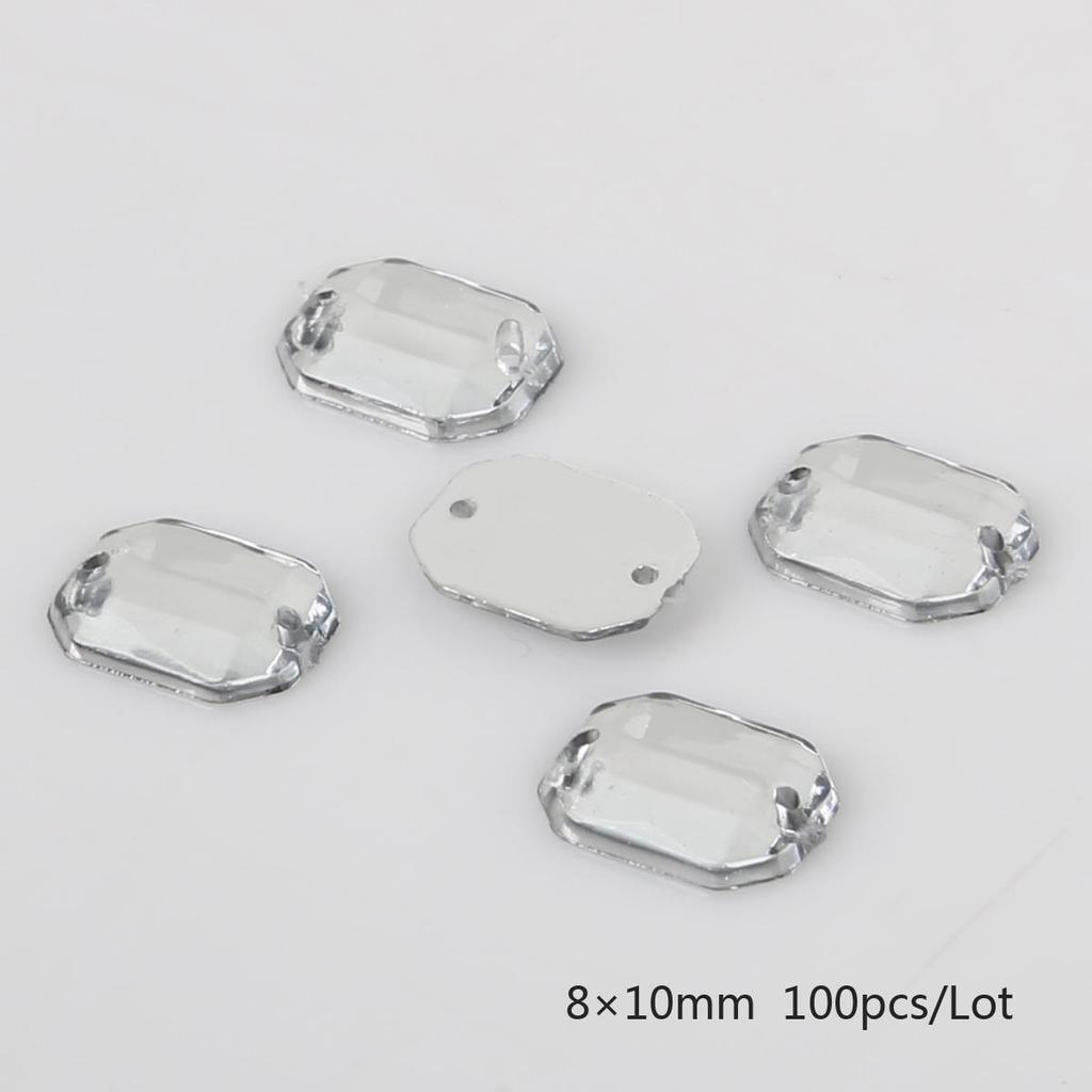 100 buc/sac de cusut strasuri de cristal cu spate plat Cusut pe cristale pietre acrilice margele strass pentru bricolaj artizanat decorare album de însemnări
