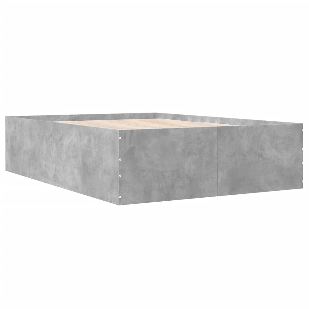 Bed Frame Concrete Grey 120x190 cm Wood Based Panel