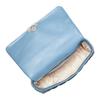 MICHAEL KORS Tribeca Smooth Quilted Silver Hardware Leather Shoulder Bag Large Women's Blue