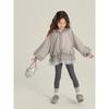 Spring Korean Style Girls' Coat With Tulle Hem, Cute Bubble Top Outerwear For Kids