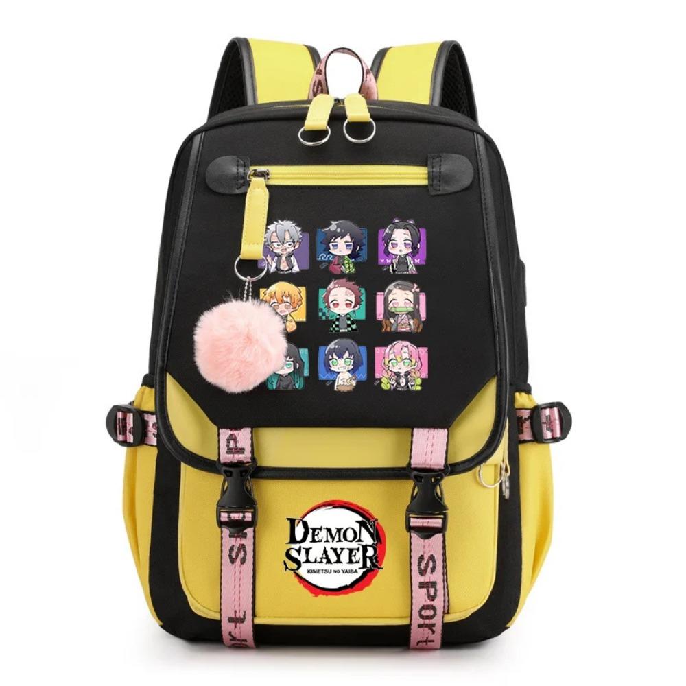 Cute Anime Cartoon Harajuku Backpack Teenage Fashion Outdoor Street USB Backpack Cool Rucksack Anime Backpack School Backpacks