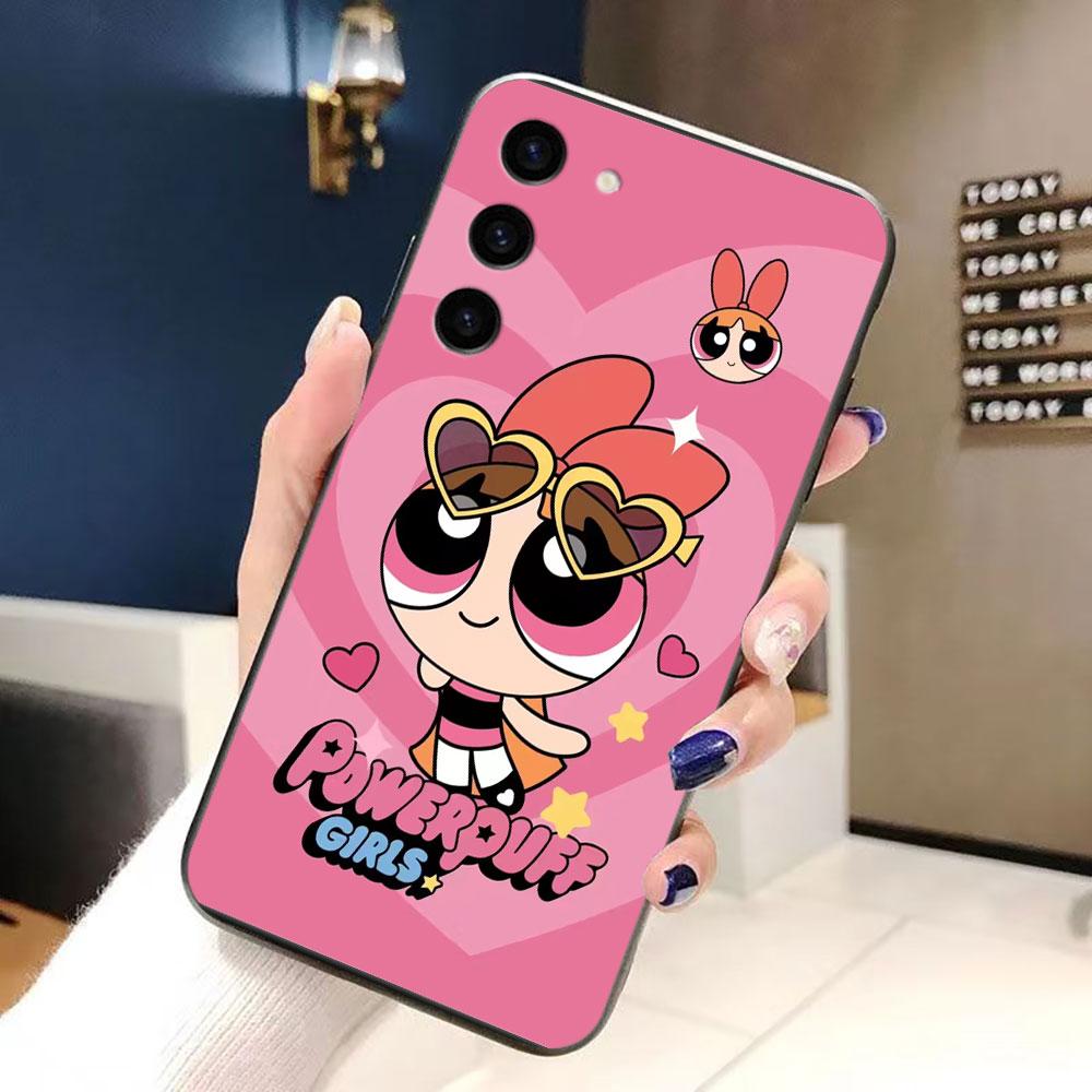 The P-Powerpuff Girls Phone Case For Samsung Galaxy S24 S23 S22 S21 S20 FE S25 LITE PLUS ULTRA 5G Silicone Case Funda Shell