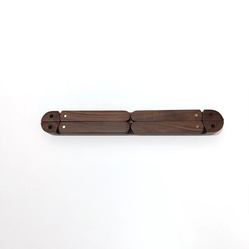 Exquisite Black Walnut Brass Camping Storage Rack 7700₽