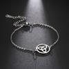 Dawapara Irisches Dreifaltigkeitsknoten Armband Triquetra Glücksbringer Spiritueller Partner Schmuck Edelstahl Neujahrsgeschenk
