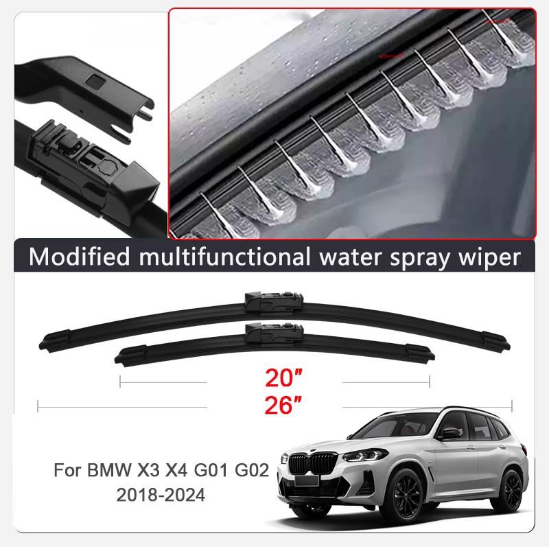 2pcs Car Modify Windshield Water Spray Wiper For BMW X1 IX1 X2 X3 X4 X5 X6 X7 Auto Wet Arm Cleaning Wiper Exterior Accessory