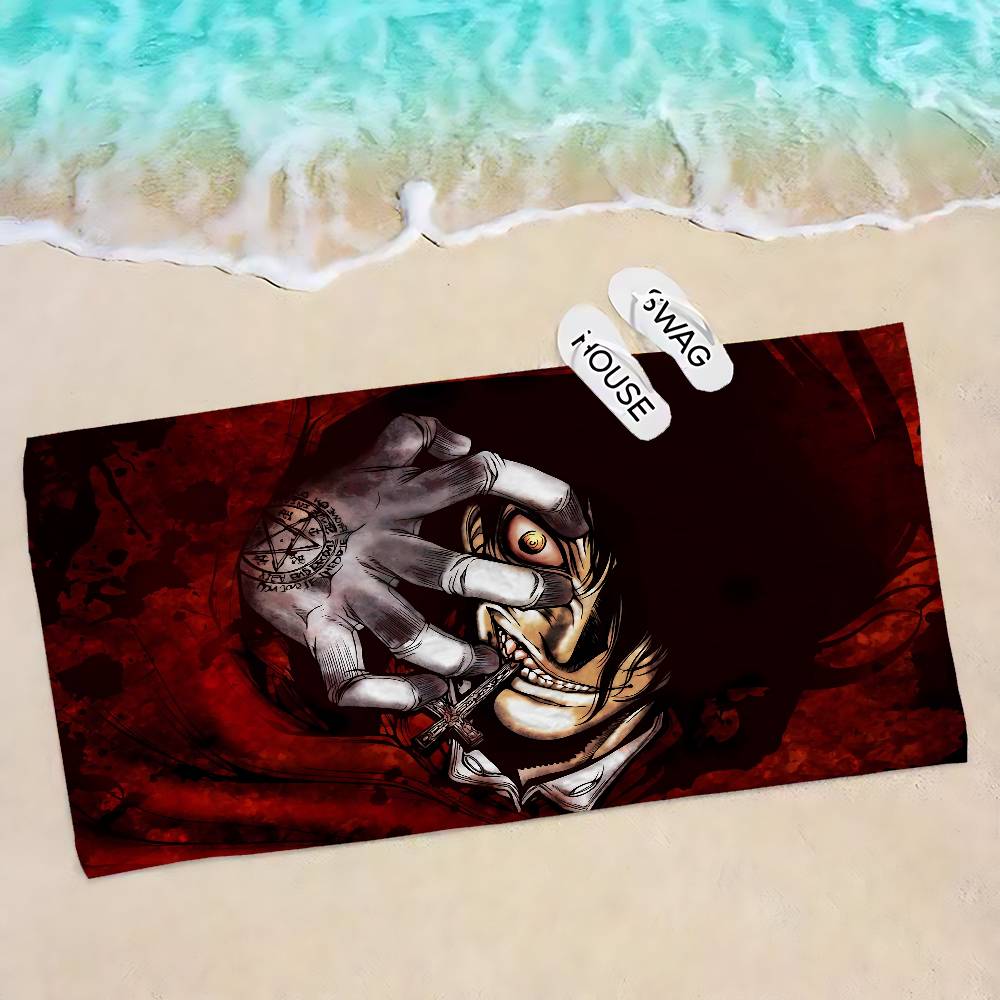H-HellsingS Anime Microfiber Beach Towel Absorbent Quick dry Soft Yoga Swimming Resort Mountain Climbing Towel