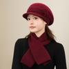 Autumn and winter women's knitted beret wool hat warm thickened versatile face small fashion mother hat women