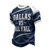 Herren Casual Rugby-Print Hals Kurzarm T-Shirt, Passform