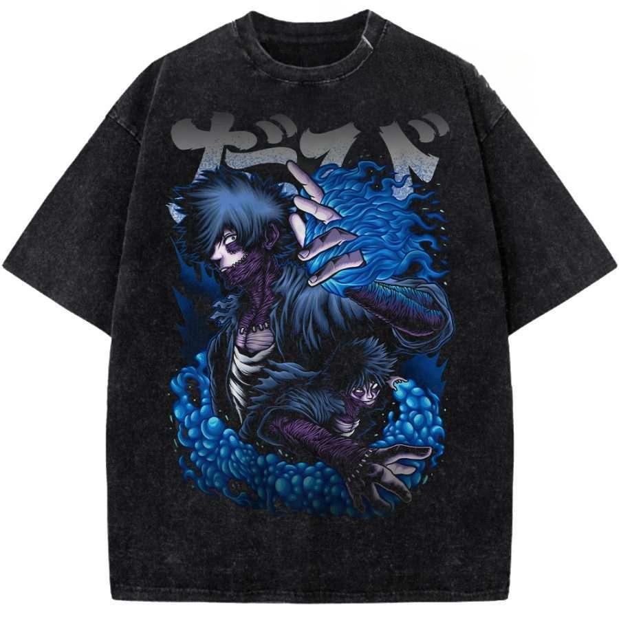 

Bakugou Katsuki Print T-shirt Anime My Hero Academia Clothing Men Women Tshirts Retro Washed T Shirt Harajuku Male Cotton Tops S