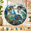 2D Flat Acrylic Puzzle Sun Catcher, Sea Turtle Underwater Coral Theme Puzzle, Home Garden Decor, Suitable for Christmas, Thanksgiving, Anniversary, Bi