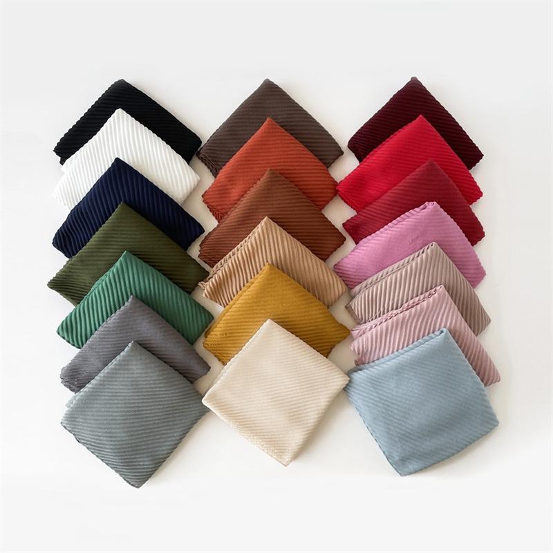 90*90Cm Pleated Square Scarf Hijabs Women Soft Cotton Linen Shawl Simplicity Solid Handkerchief Female'S Crinkle Hijab Turban
