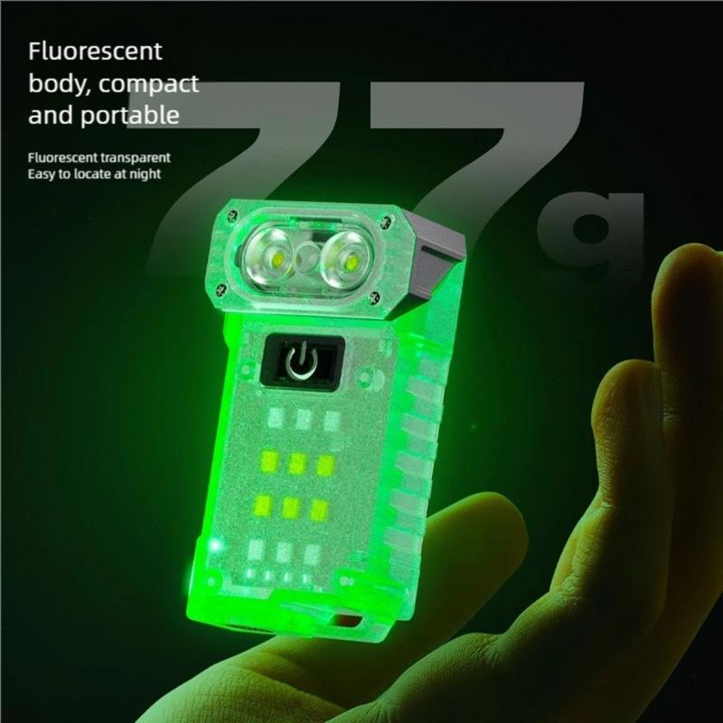Portable Rechargeable Work Light Adjustable Pocket Led Flashlight Rotating Cap Clip for Outdoor Camping Fishing