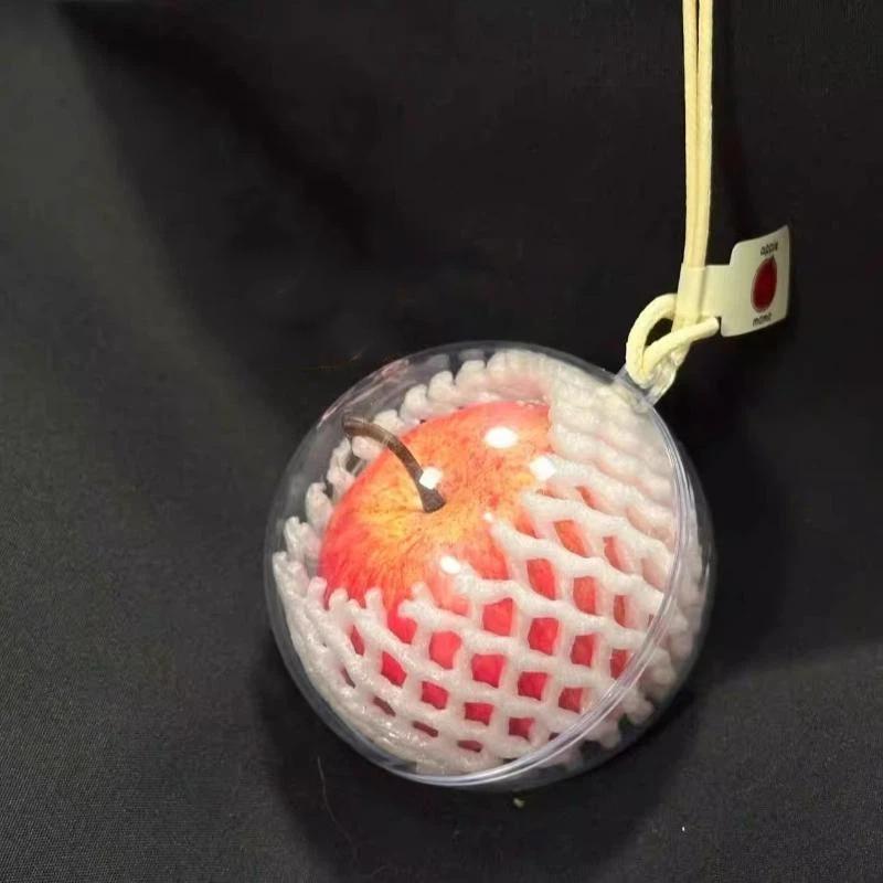 2026 Christmas Alloy Resin Red/Green Apple Pendant Keyring Handbag Decoration Keychain Handmade Jewelry Accessories