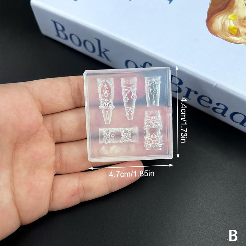 Candy Bean Lion Dance Lucky Cat Nail Art Mold Carved Silicone Mold Diy Template Stencils Reusable Tools Diy Handmade Art Tool