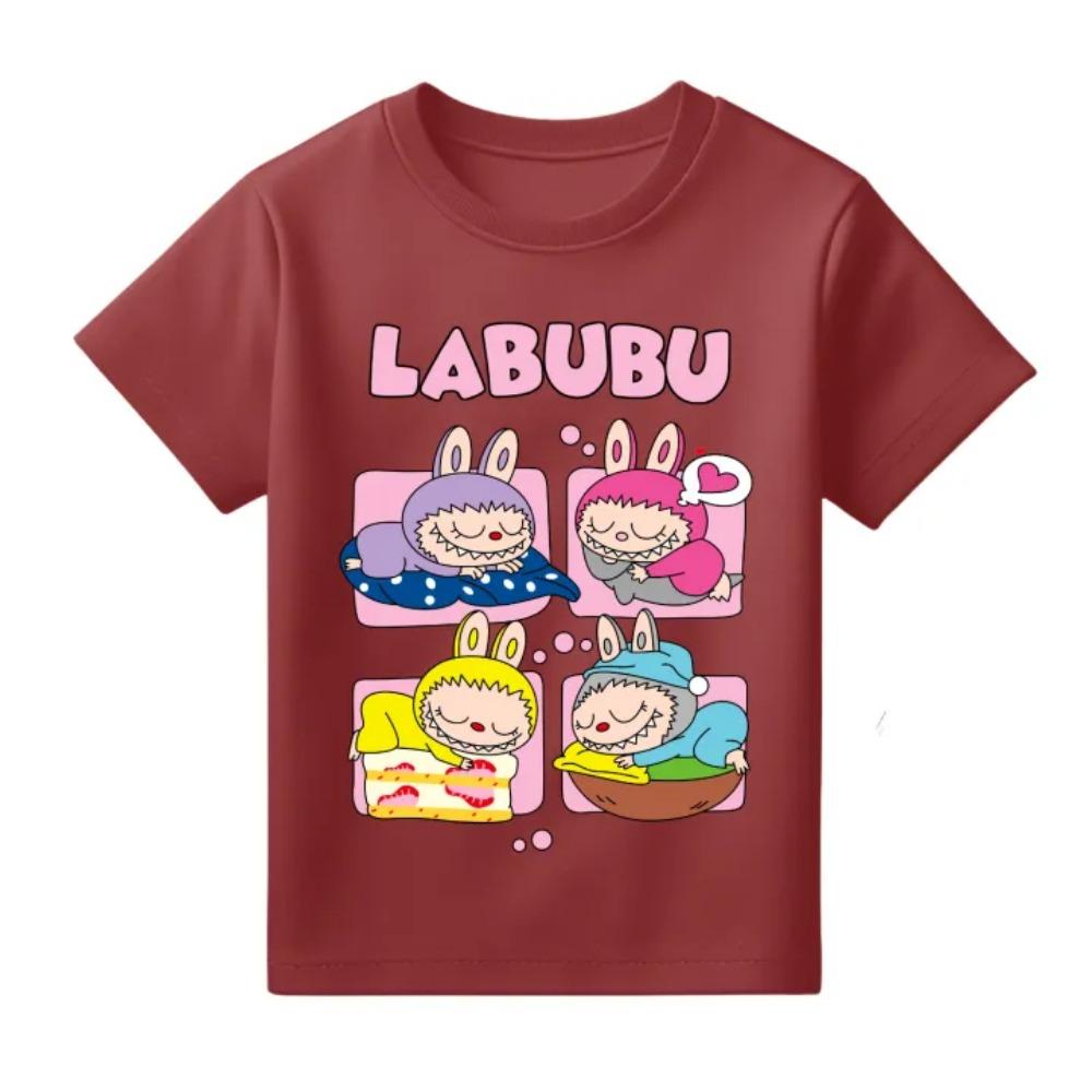 Summer Popular Children's T-shirt Clothing Labubu Printed Girls Round Neck Short Sleeved Casual Variety of Colors To Choose From
