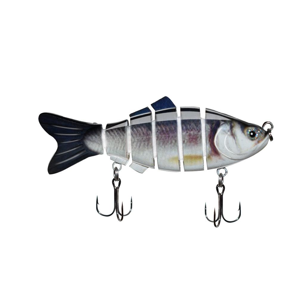 Fishing Lure 5 Segments Crank 3D Eyes Fish Shape Tackle Hook 10cm/17g 1pc