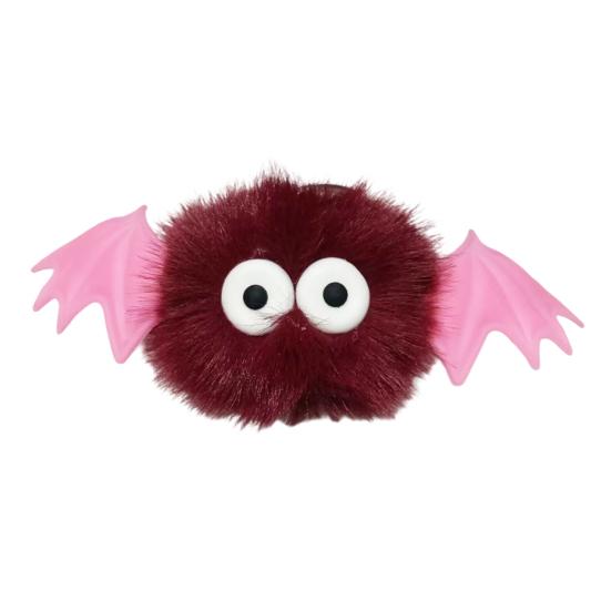 Holiday Gift for Men Halloween Bat Plush Keychain, Cute Devil Furry Pendant Funny Bag Decoration Keys, Vintage Silver Alloy Key Ring, Spooky