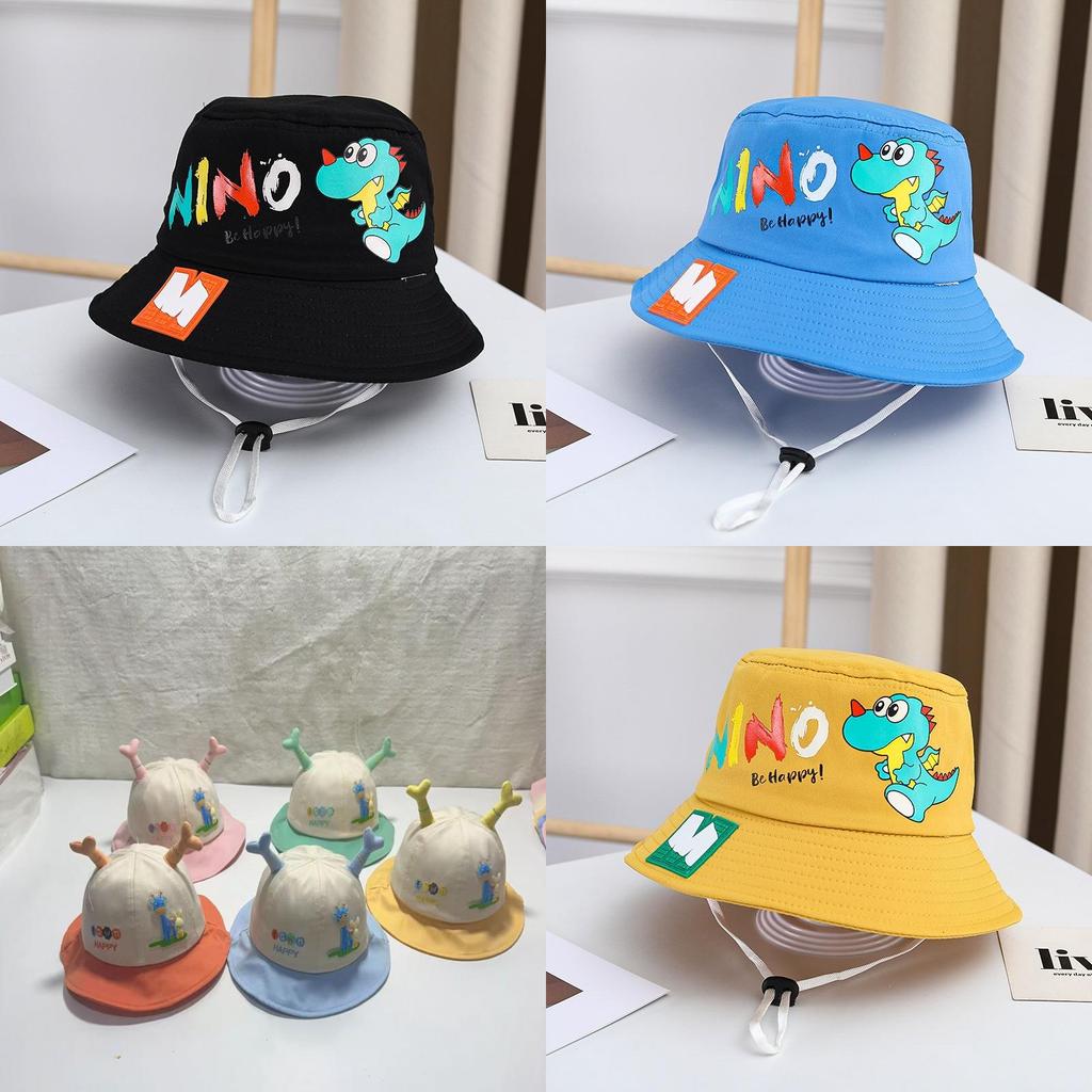 Baby Dinosaur Sun Hat With Wide Brim Cotton Polyester For Spring Autumn Kids Sun Protection