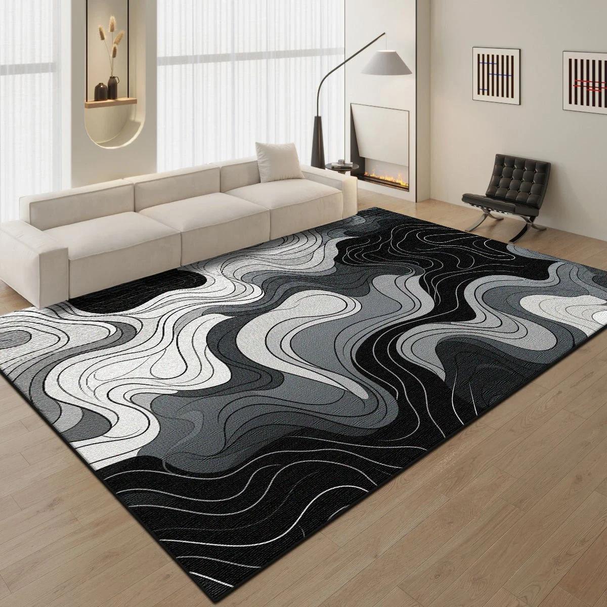 

Modern Blue Minimalist Area Rug Oversized Non-Slip Carpet for Living Room Bedroom Bedside Floor Mat Home Decor 80x120cm