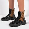 2026 Lace Up Boots Women Leopard Mid Calf Boots Designer Shoes Comfortable Casual Mid Calf Boots Women Shoes for Women