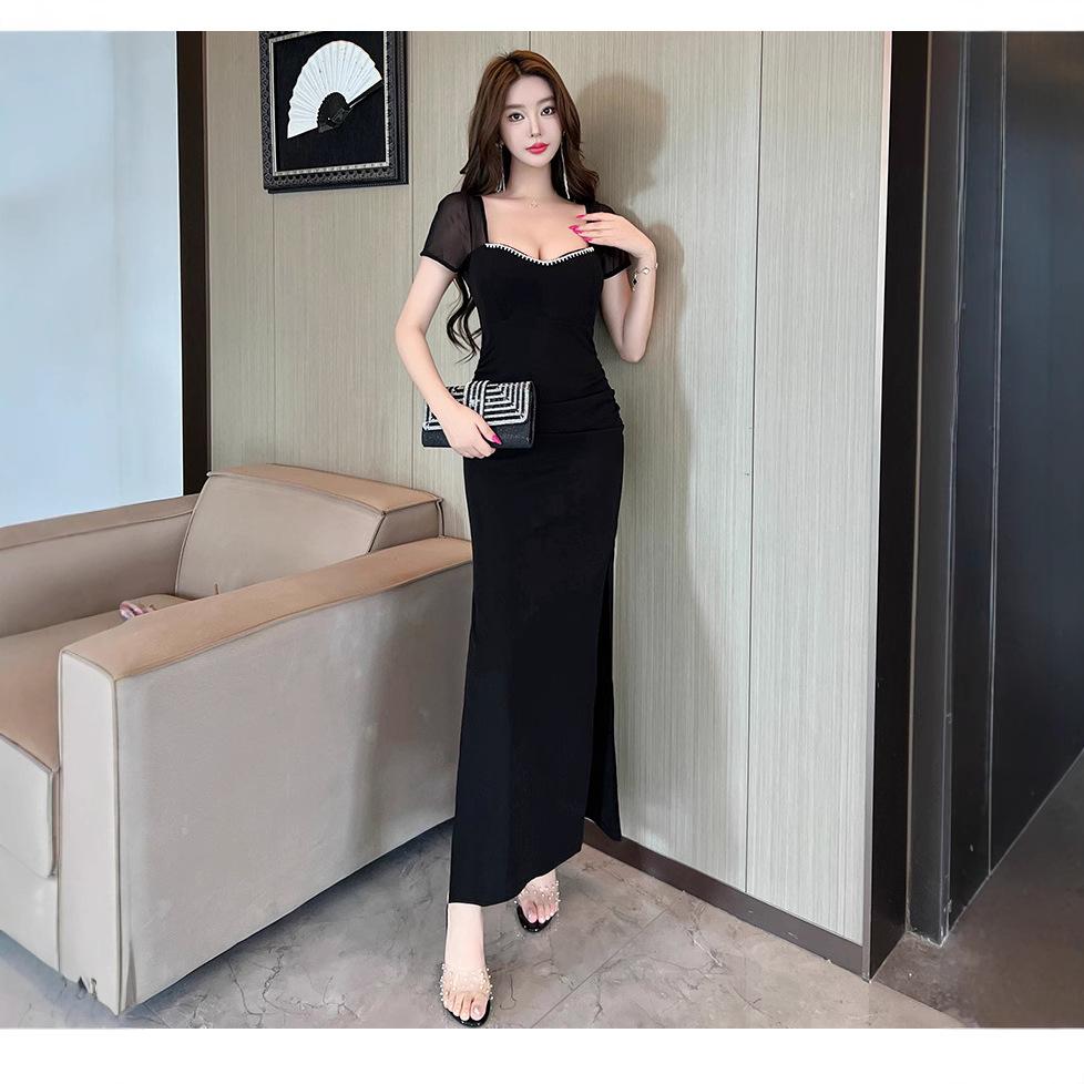 New Waist Fashion Sexy Dress, High-end Sense, Body Covering, Slim Work Clothes, Backless Long Skirt