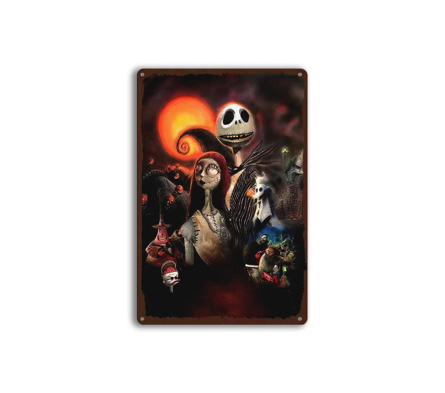 Anime Skeleton Wall Painting Vintage Metal Poster Board Modern Aesthetics Home Decoration Tin Sign Bar Garage Decor Plate Sign