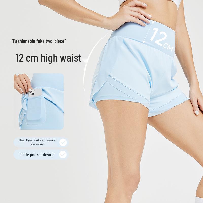 

Mesh Pocket High-Waist Yoga Shorts - Quick-Dry Running & Fitness Wear L