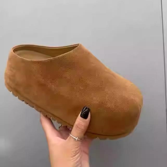 

Туфли Boken платформа осень новая кожа ощущение расслабленности одна педаль для увеличения роста досуг ленивый мешок голова шлепанцы 40 верблюд