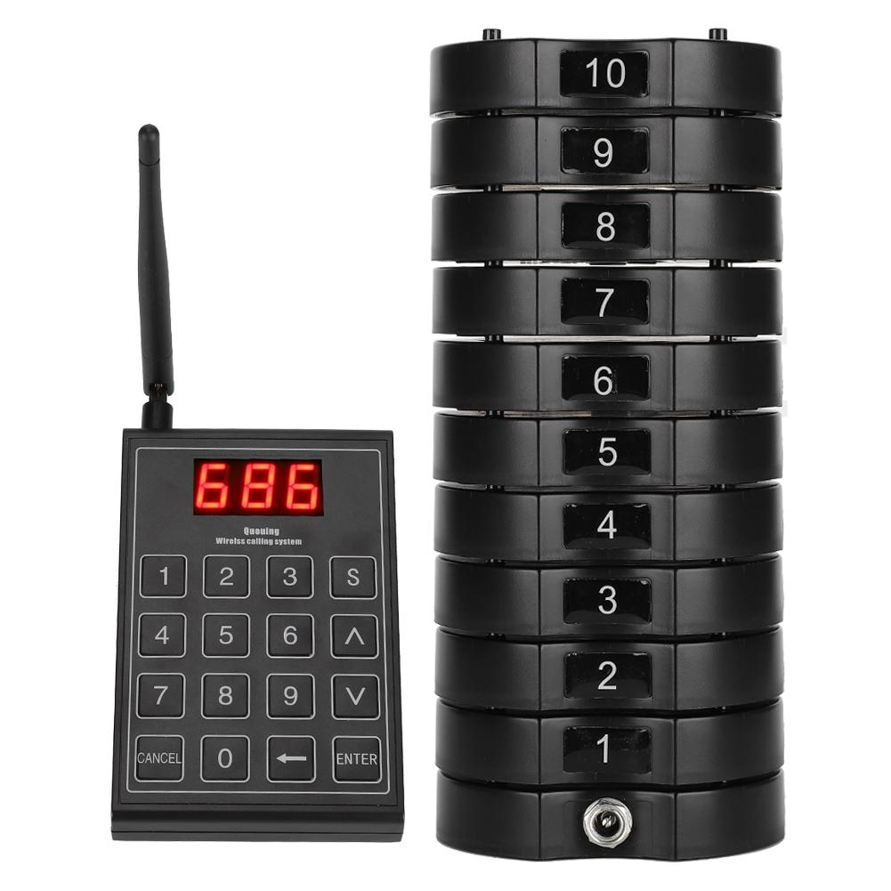 668-S Wireless Guest PaginG Queuing System 1 Tastatur Sender+10 Coaster Pager