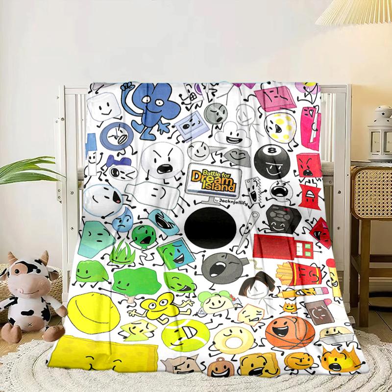 Colorful Dream Island Collage Blanket Flannel Blanket for bed, sofa, Camping, Hiking, Picnic Essentials, gift for family Fan gifts