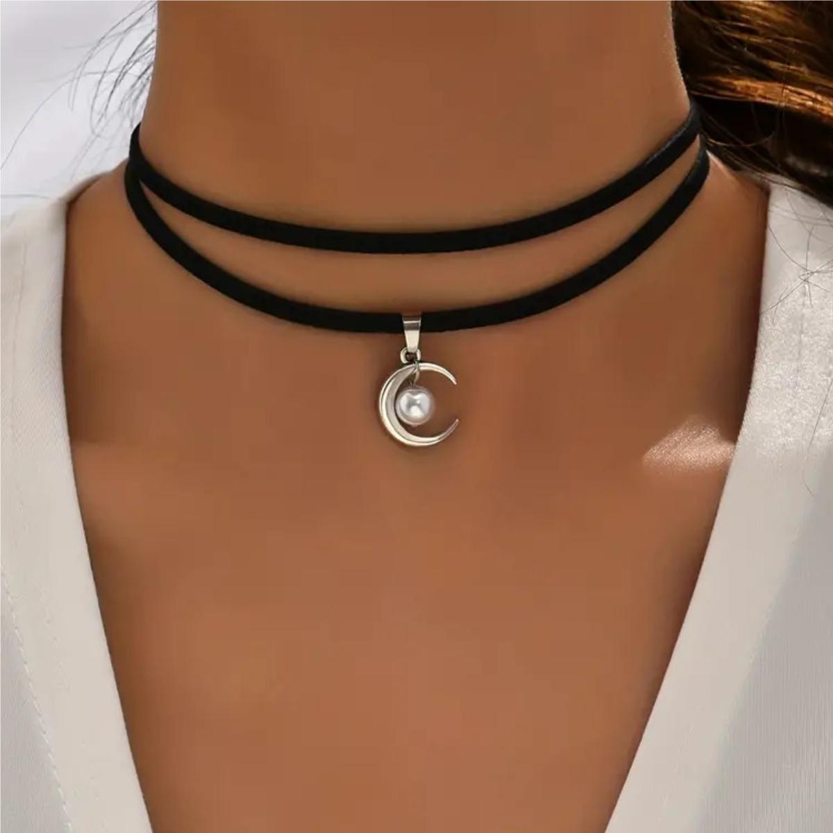 1 шт. Хэллоуин Черный Кружевной Кулон Ожерелье Классическое Винтажное Дворцовое Готическое Персонализированный Черный Камень Подходит для Праздничного Сбора Фестивальных Подарков